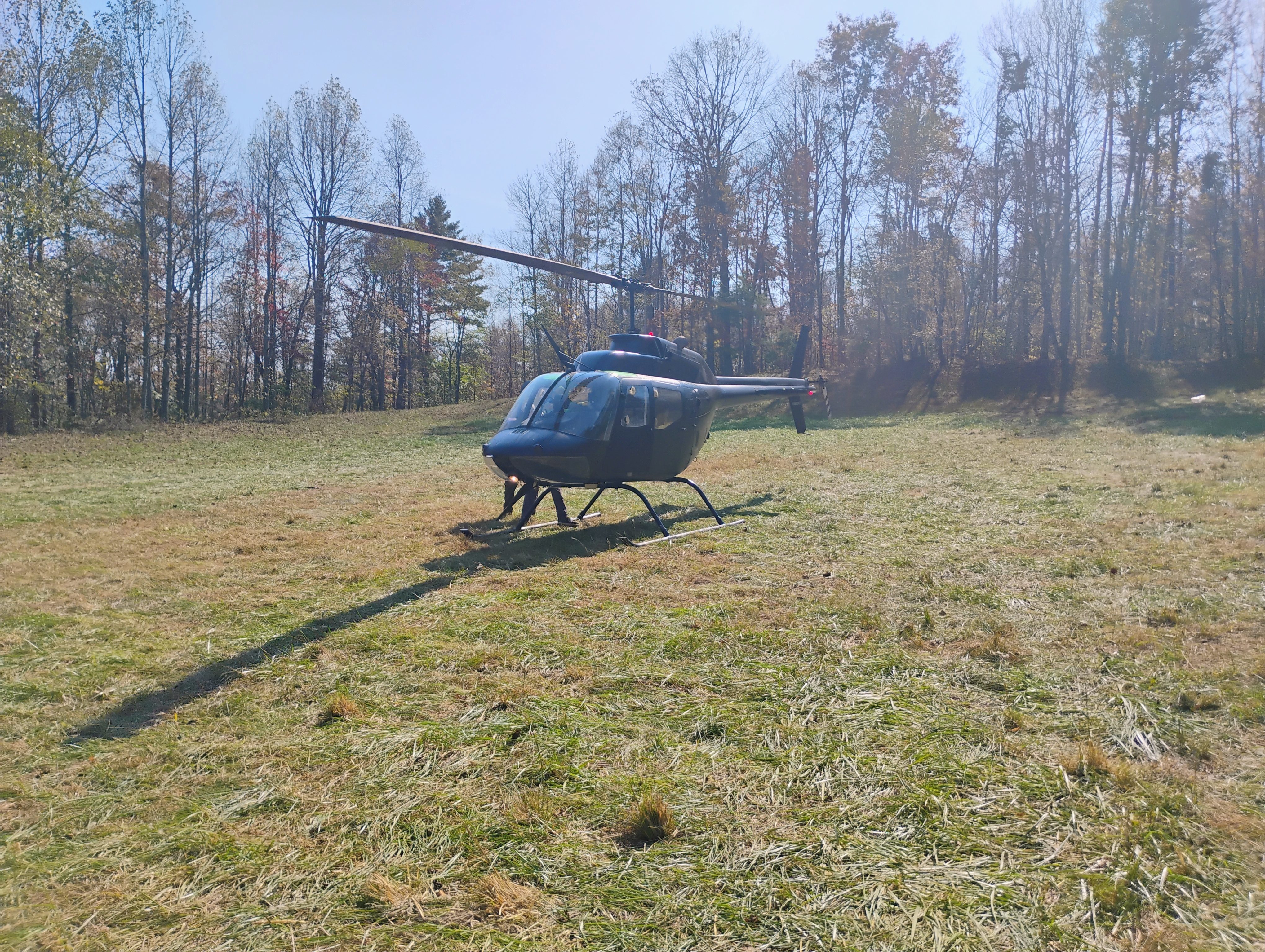 A helicopter supporting relief operations in the Blue Ridge